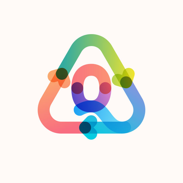 Q字母三角形线条标志图片下载