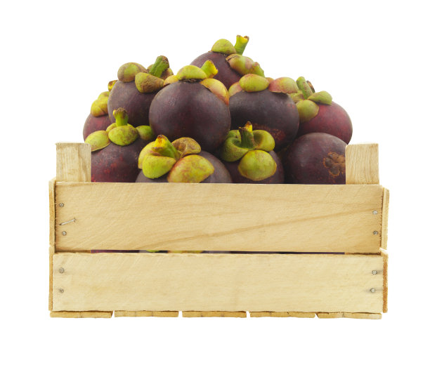 山竹果在木箱中隔离图片下载