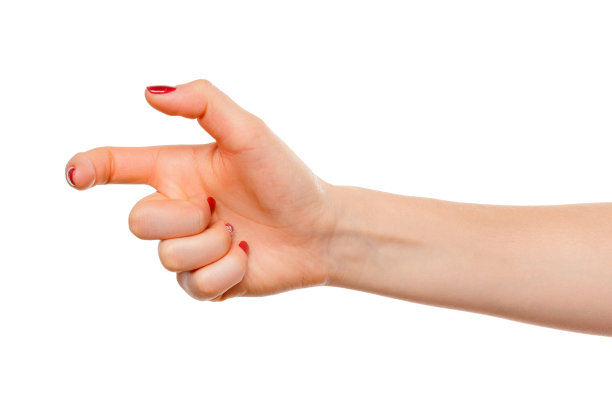 美丽的女人手牵手孤立在白色的背景图片下载