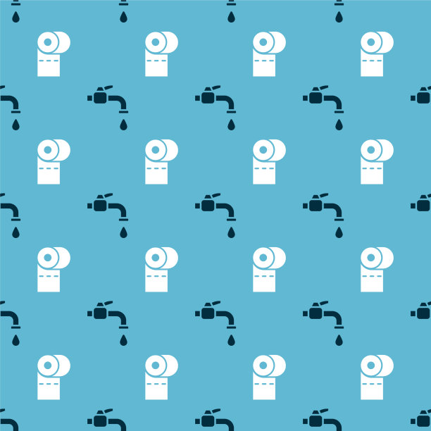 将水龙头和厕纸卷设置为无缝图片下载