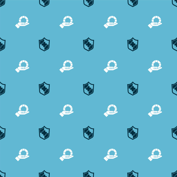 用盾牌和救生圈手设置人寿保险图片下载