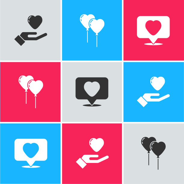 手捧心形气球，形成心形图片下载