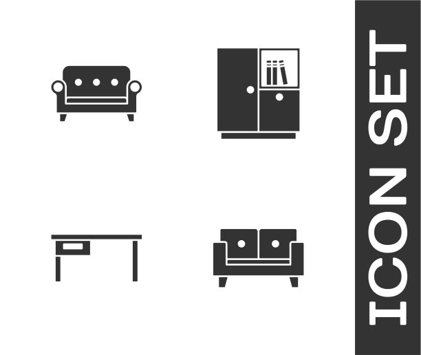 设置沙发办公桌和衣柜图标图片下载