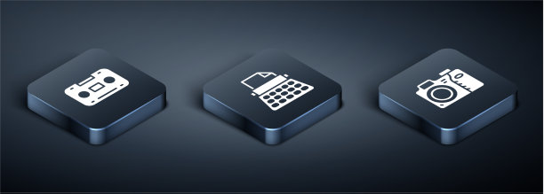 设置等距复古磁带磁带照片图片下载