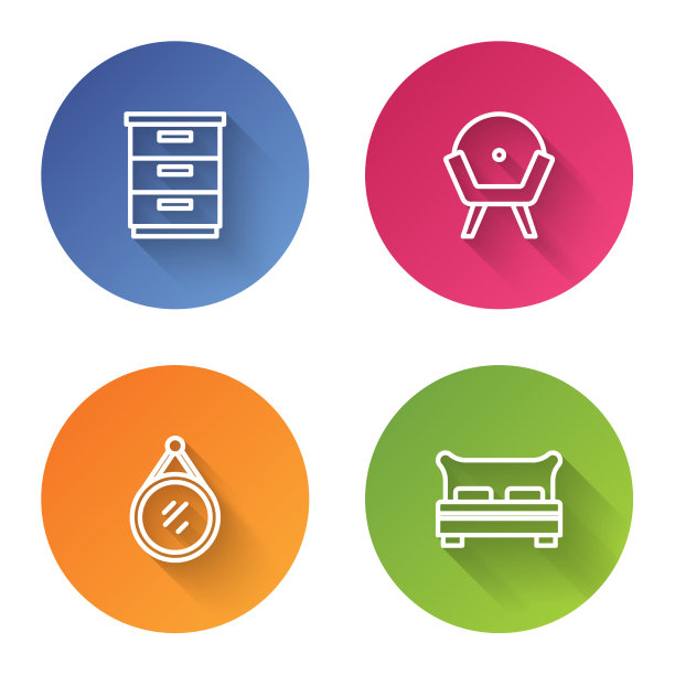 Set line家具床头柜扶手椅镜子图片下载