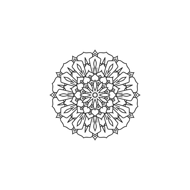 花曼荼罗复古装饰元素图片下载