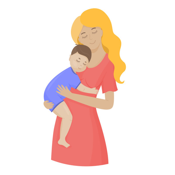 一位母亲把年幼的儿子抱在怀里图片下载