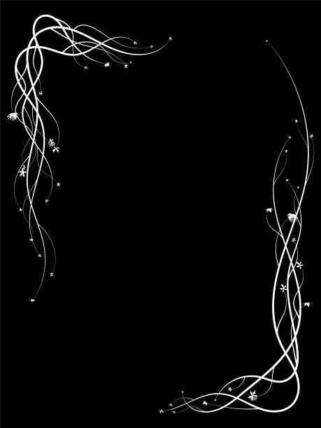 攀爬植物框架上黑色背景简单图片下载