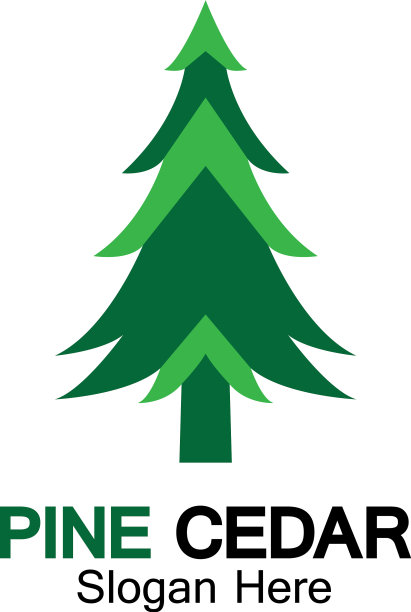 雪松树标志模板图标设计图片下载