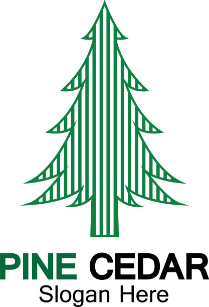 雪松树标志模板图标设计图片下载