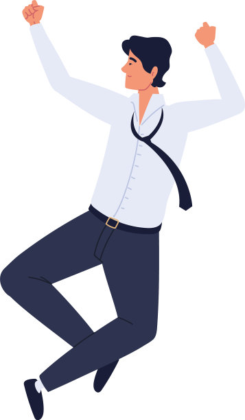 商人跳跃庆祝图片下载