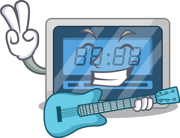 才华横溢的音乐家数字计时器卡通图片下载