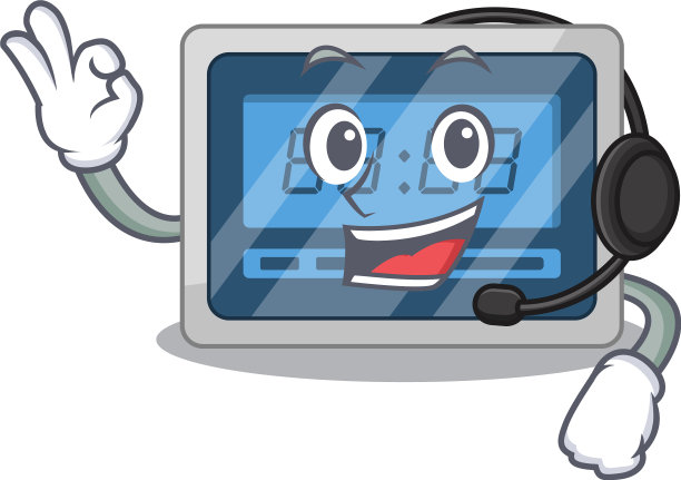 一个惊人的数字计时器吉祥物角色概念图片下载