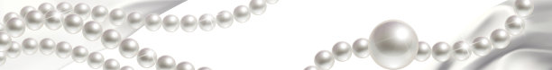 横横幅与珍珠和白色缎子织物图片下载
