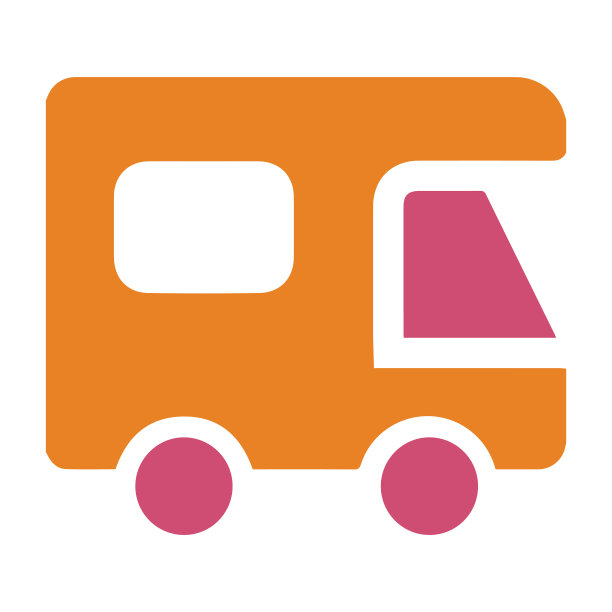 露营车，露营车，大篷车，旅行在大篷车，货车图标图片下载