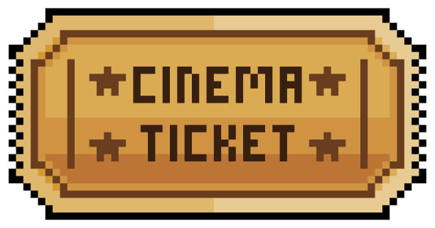 像素艺术电影票图片下载
