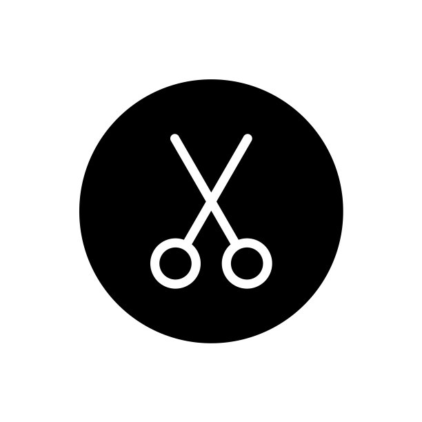 剪剪刀与圆形风格的图标图片下载