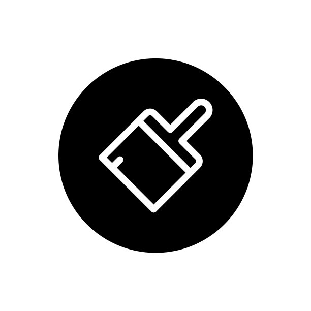 扫帚清洁图标与圆形风格图片下载