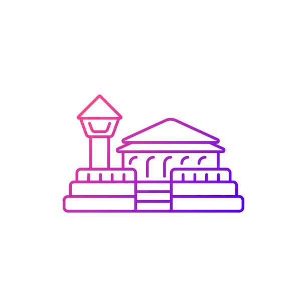 Fort Zeelandia梯度线性矢量图标。图片下载