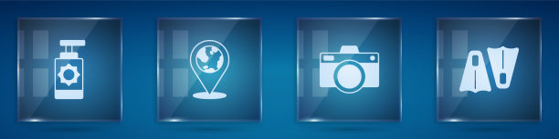 在地球仪上设置防晒喷雾瓶的位置图片下载