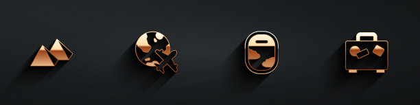 用飞行飞机设置埃及金字塔的球体图片下载