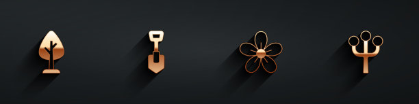 设林铲花和开花树枝图片下载