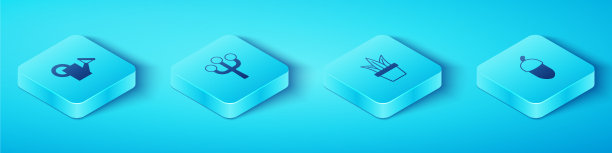 设置等距浇水罐开花树枝图片下载