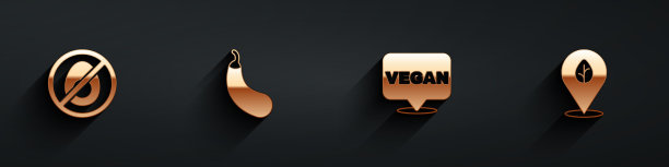 设定无肉茄子素食饮食和图标图片下载