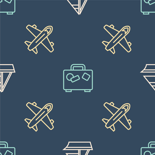 放上游艇、帆船、飞机和行李箱图片下载