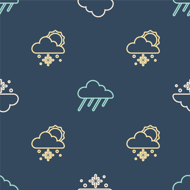 把雪、太阳和雨放在线云上图片下载