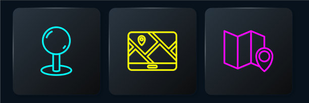 设置线推销折叠地图与位置标记图片下载