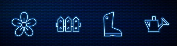 设线橡胶手套花卉花园栅栏图片下载