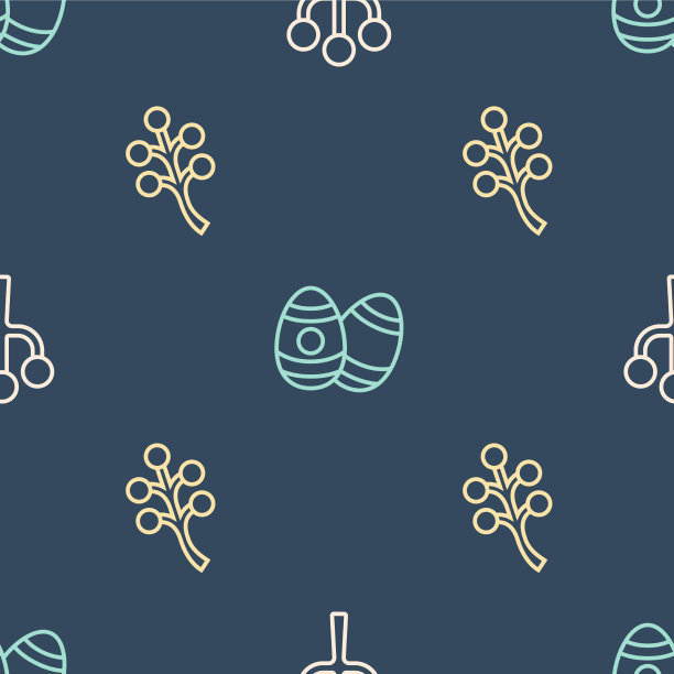 在花枝和复活节彩蛋上套线图片下载