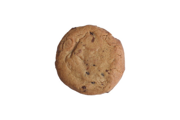 俯视图自制巧克力熔岩饼干没有浇头，孤立在白色背景图片下载