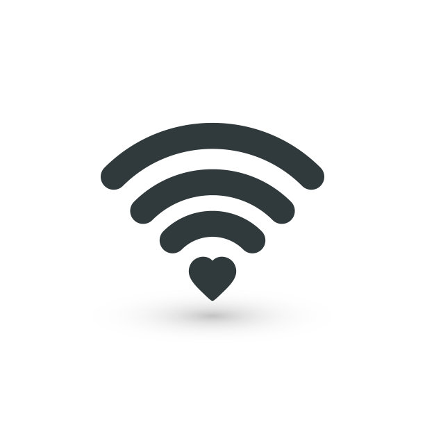 心脏wifi心脏连接图标在平面风格图片下载
