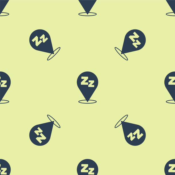 蓝色困倦图标隔离无缝模式上图片下载