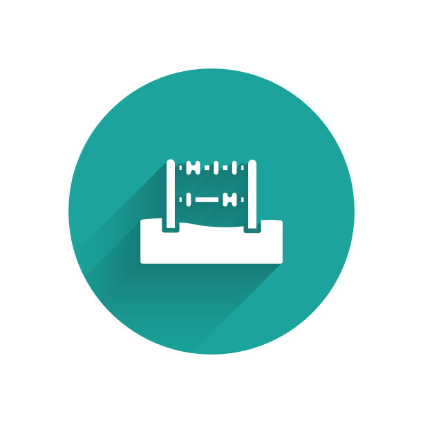 白色算盘图标孤立与长影子图片下载