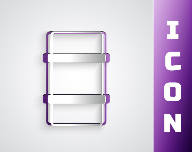 纸切割金属啤酒桶图标孤立在灰色图片下载