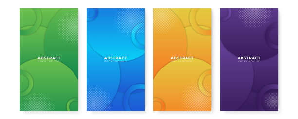 模板社交媒体帖子集合。梯度液体抽象背景图片下载