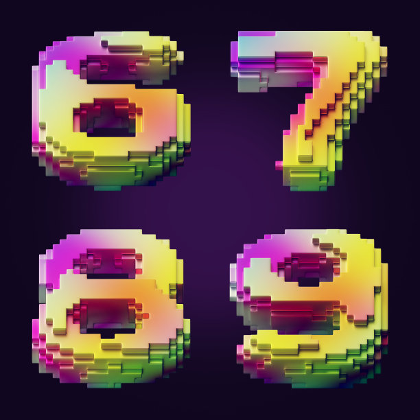 彩色字母的三维渲染由立方体块。图片下载