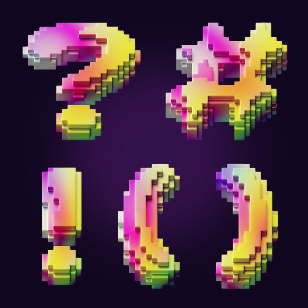 彩色字母的三维渲染由立方体块。图片下载