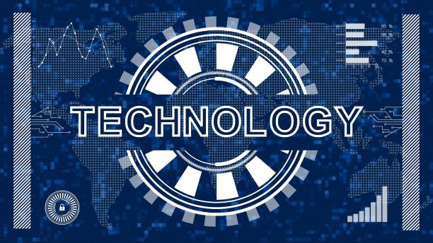 利用各种图形元素对模糊世界地图背景进行抽象技术背景图片下载