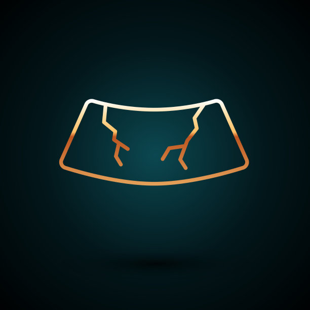 金线破碎的挡风玻璃图标破裂图片下载