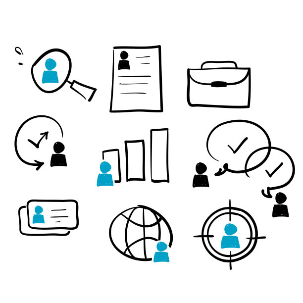 手绘涂鸦简单集猎头图片下载