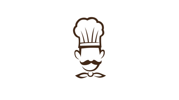 创意厨师头小胡子帽子卡通标志图片下载