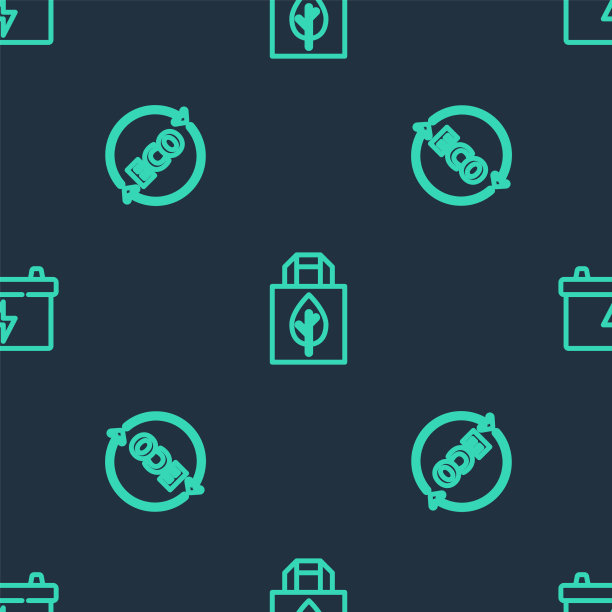 设置系列购物袋与回收标签的生态图片下载