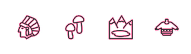 定线，土著美国印第安人加拿大湖图片下载