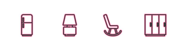 设有冰箱、扶手椅、台灯等系列产品图片下载