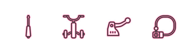 为儿童和自行车制动设置线螺丝刀图片下载