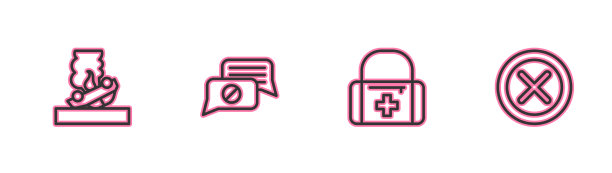 设定线燃烧汽车急救箱讲话气泡图片下载